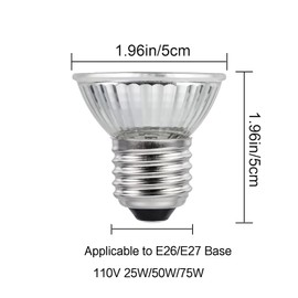 FFOTD 6-Pack UVB UVA Reptile Light Bulb 25W/50W/75W Bulb for Reptiles and Amphibians Use for Turtle, Bearded Dragon, Lizard Cages Heat Lamp Replacement Bulb (75W-6Pack)
