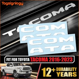Prime Series UV Weatherproof Vinyl Decals for Door Sill Protector Letter Inserts Compatible 2016-2023 Toyota Tacoma (Gloss White)