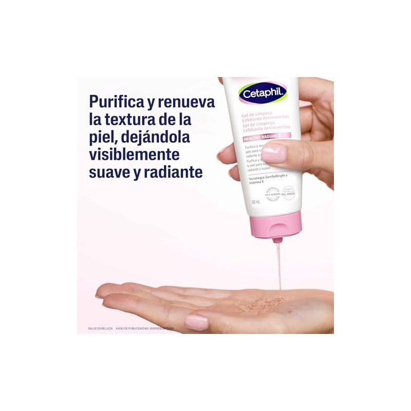 CETAPHIL® HEALTHY RADIANCE Gel de Limpieza Exfoliante Iluminador, Tecnología Gentle