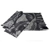 GFM® Pashmina Style Scarf in Peacock Feathers Design - Black