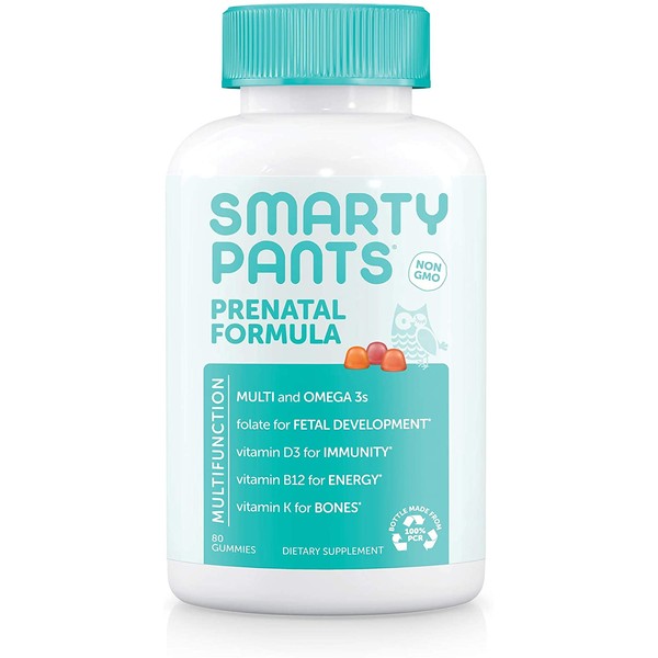 SmartyPants Prenatal Formula Daily Gummy Vitamins, 80 Count (Pack of 1) - Packaging May Vary