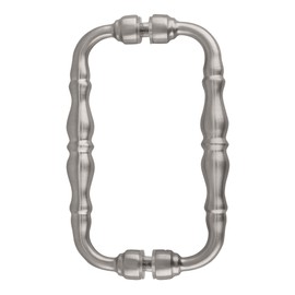 BRIXWELL HT-6BTB-SC 6 Inches Center to Center Traditional Series Shower Door Handle Back to Back Mount Satin-Chrome