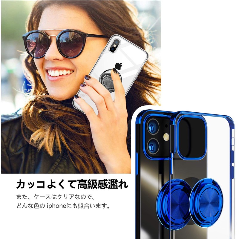 Aquos sense 4 Case with Ring, Clear, Shockproof, TPU, US