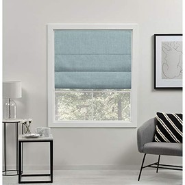 Exclusive Home Curtains Acadia Total Blackout Roman Shade, 23x64, Aqua