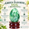 Prajet Crystal Green Fluorite Gemstone Egg 45–50 mm Natural Smooth
