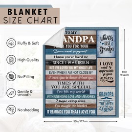 Itvgekp Grandpa Gifts - Great Grandpa Gifts Blanket 60”x50”, Good Gifts for Grandpas Birthday, Grandpa Gifts from Grandkids, Best Gifts for Grandpa Fathers Day Christmas