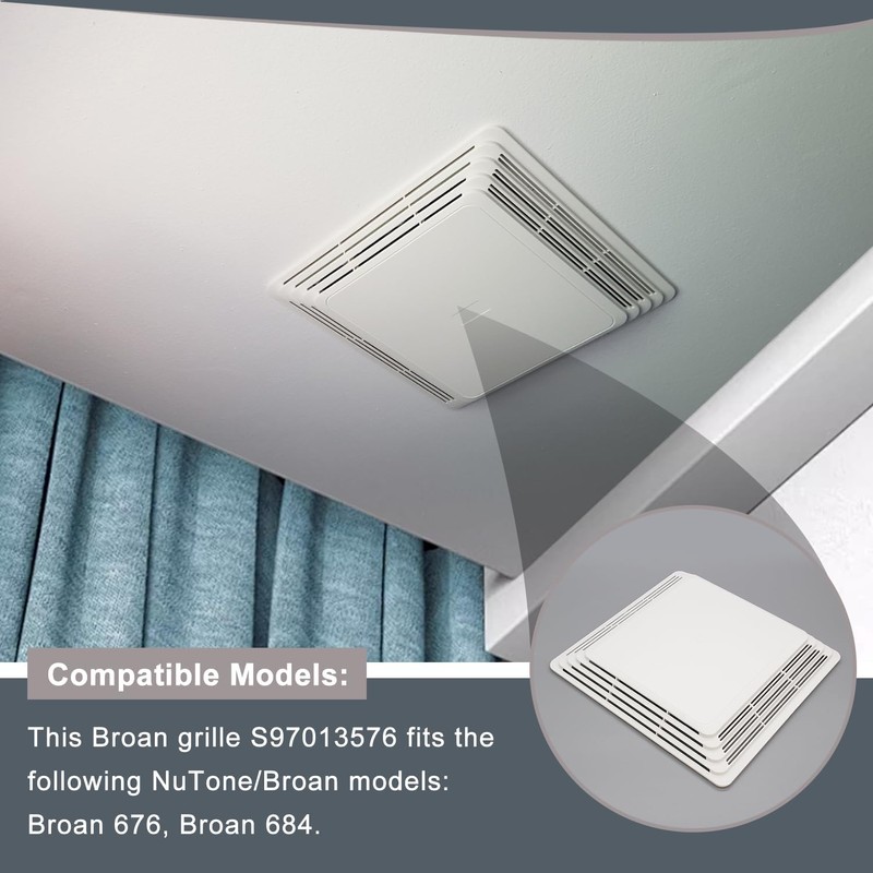 S97013576 Replacement Bathroom Fan Cover Grille for Broan NuTone Models