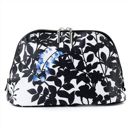 W1002610 Round Pouch (Large) Lily of the Valley Suzuran Botanical Pattern Flower Pattern Cosmetic Pouch Portable Cosmetic Pouch Nylon