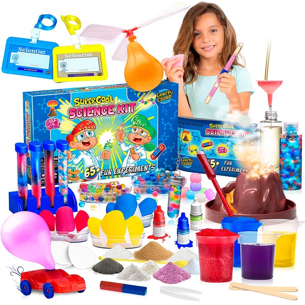 Learn & Climb 65 Science Experiments Kit for Kids – Gift for Kids Ages 4-8