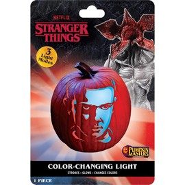 Stranger Things Color Changing Light by Pumpkin Masters: Red and Blue Color Changing Light to represent "The Upside Down" and Human Worlds