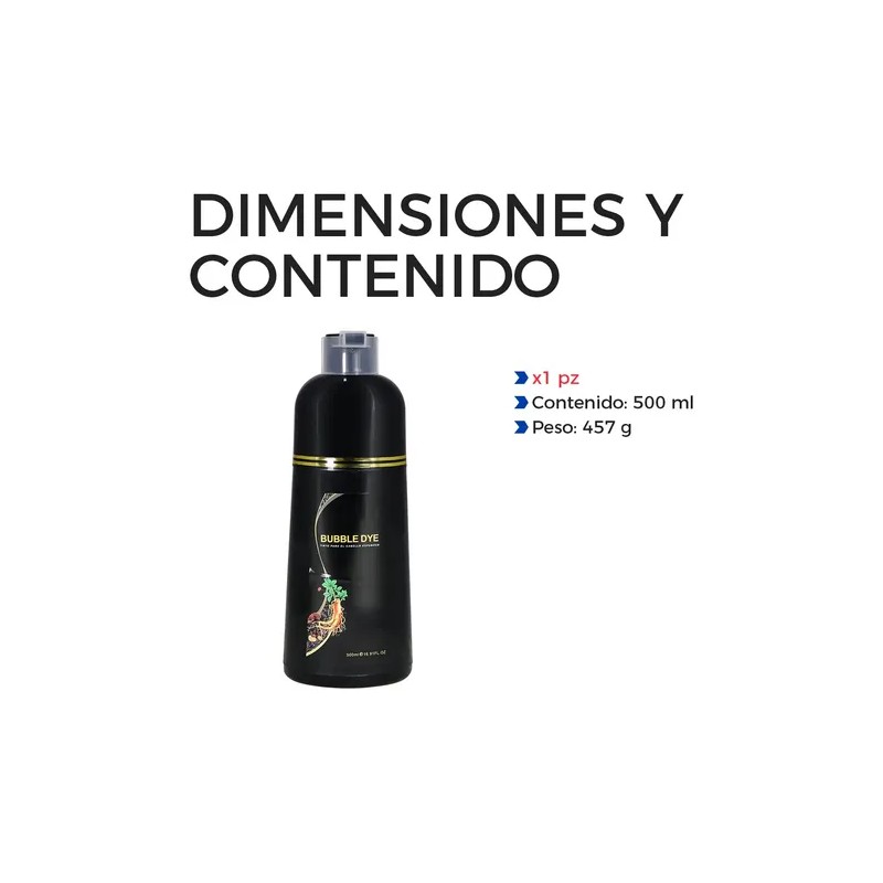 DILER Tinte Instantáneo Cubre Canas 3en1 Shampoo Natural Con Extracto