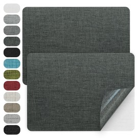 WILDREEDS 2 Pcs 8 x11 Inch Linen Repair Patches, Self-Adhesive Fabric Patch for Sofas, Couch, Furniture,Tote Bags, Car Seats (Dark Grey)