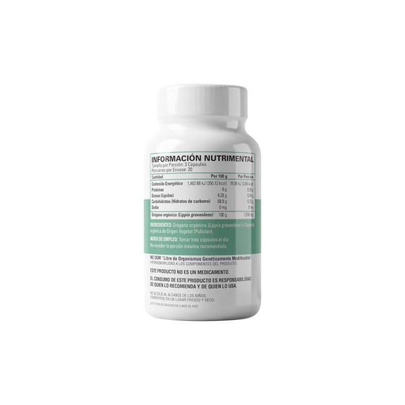 Organic Side - Orégano Orgánico - 60 Capsulas vegetales
