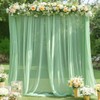 FANPROMS Sage Green Sheer Backdrop Curtains 5x10ft 2 Panels Chiffon