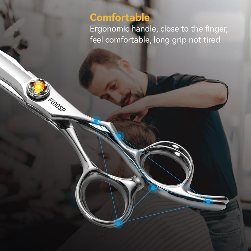 FOGOSP Professional Barber Scissors - 6” Japan VG10 Fine Cutting