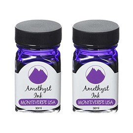 Monteverde 60ml Gemstone Fountain Pen Ink Bottle (30ml Amethyst G309AM Ink Bottle - Pack of 2)