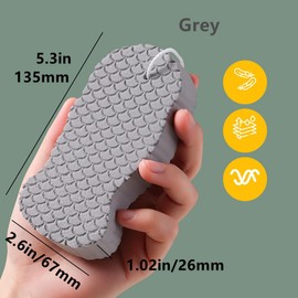 2Pcs Super Soft Magic Exfoliating Bath Sponge,3D Super Soft Exfoliating Sponge,Magic Bath Sponge Dead Skin Remover,Reusable Skin Care for Adults and Pregnant(White/Grey)