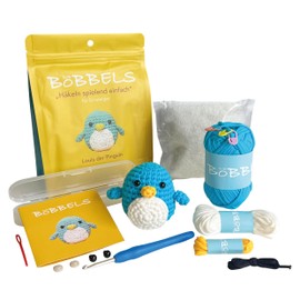 Die Bobbels Beginner's Crochet Set for Beginners with Easy Yarn, Tools and Step-by-Step Video Instructions (Penguin)