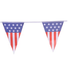 Sosoport 3pcs Patriotic Pennant Banner of July American Flag Bunting for Party Decorations for Bbqs Outdoor Events and Celebrations