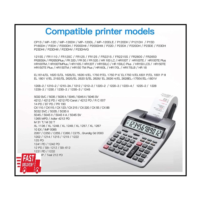 Package of Two Casio HR-100TM and HR-150TM Calculator Ink Roller,