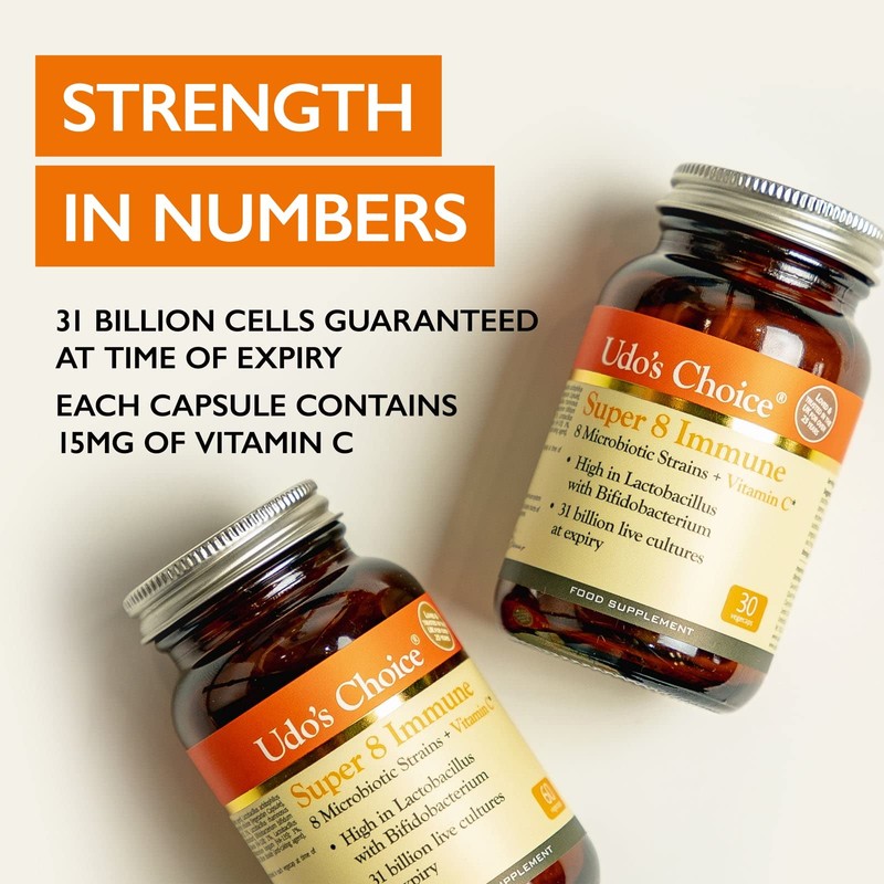 Udo's Choice Super 8 Immune Probiotics - Hi Count Microbiotics