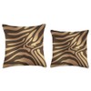 Golden Brown Zebra Pattern / Safari Print Shining Imitation Throw