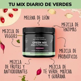 Green Mix Jugo Verde, Matcha, Espirulina, Té Verde, Espinaca, Clorofila, Moringa, Melena de León, Enzimas Digestivas (digestive Enzymes), Probióticos | Super Blend Frutos Rojos | Bloom 30 porciones
