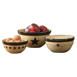 Park Designs Star Vine Mixing Bowls (Set of 3), Multicolor