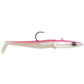 Savage Gear Sandeel 20 cm – 2 Rubber Fish + 1 Jig Hook, Weight: 180 g, Colour: Pink Glow