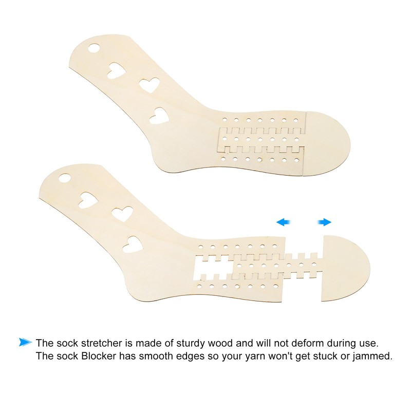 PATIKIL Sock Blocker, 1 Pair Adjustable Socks Blocker Wood Stretcher