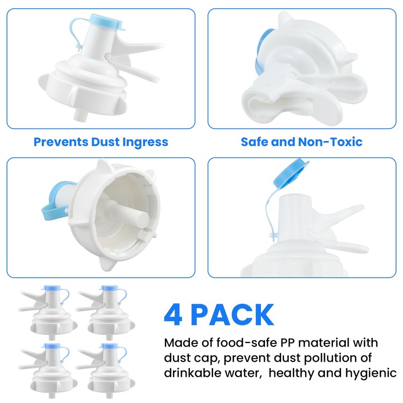 DALQUIS 4 Pack Water Jug Dispenser Valves, Reusable Water Jug