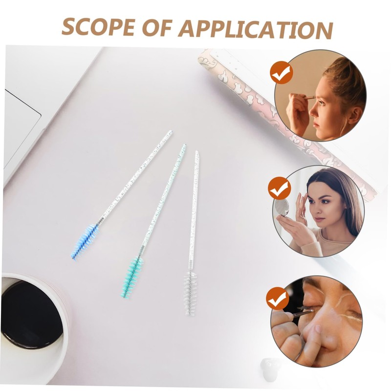 BIUDECO 250pcs Eyebrow Spoolie and Lash Brushes Soft Bristles Eyelash