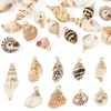 Boutigem 18Pcs Natural Shell Pendants Electroplated Cowrie Shell Charms Ocean
