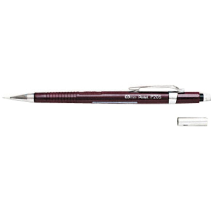Pentel Sharp 200 P205-B Druckbleistift, 0.5 mm, Härtegrad HB, rot