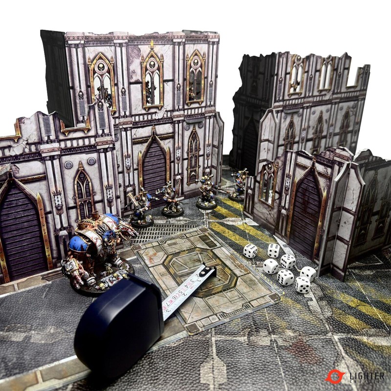Lighter Creative 10PCS 40K Terrain Set with 16PCS Bases for