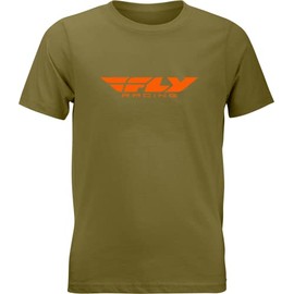 Fly Racing 352-0676YL Youth Fly Corporate Tee Olive/Orange Yl