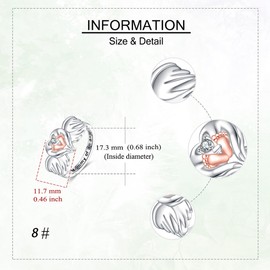 Angel Wing Footprint Ring 7 Sterling Silver Mothers Rings Mommy of an Angel Memorial Rings for Women Angel Wing Footprint Jewellery Gifts