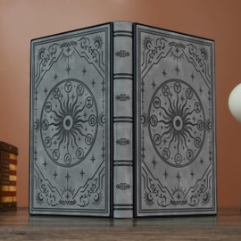 Diary with Built-in Password Lock – Soft Leather Journal for Men & Women, Personal Planner Organizer, Embossed Zodiac Horoscope, 220 Pages, 180° Lay-Flat Design, 100gsm Paper (5.9” x 8.5”), Gray