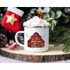 MAXIKIWI Langlebige Emaille-Kaffee- oder Tee-Camping-Tasse für drinnen und draußen, Weihnachtsbauernhof-Motiv,