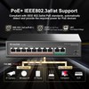 MokerLink 8 Port PoE Switch with 2 Gigabit Uplink, 802.3af/at