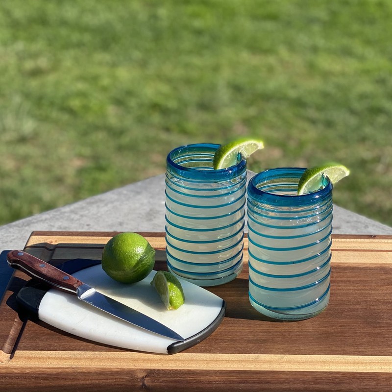 Dos Sueños Hand Blown Mexican Drinking Glasses – Set of