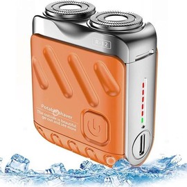 【2025 Best Gifts】Top-Selling Men's Mini Electrict Shaver R-12 Luggage Electric Shaver Portable Beard Shaver USB Rechargeable Home Travel Comfort Afforable Digital - Color: Orange [Basic Style]