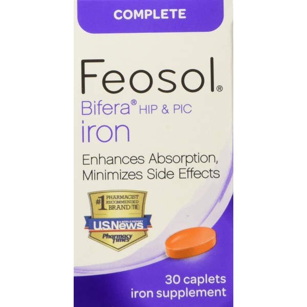 Feosol Complete with Bifera Iron 30 Caplets (3 Pack)