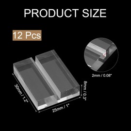 uxcell 12 Pcs Acrylic Place Card Holders 1.2 Inch Clear Table Number Name Card Sign Holders Display Stand for Display Paper Game Piece Price Board Photos Memos Menus Labels, 30 x 25 mm