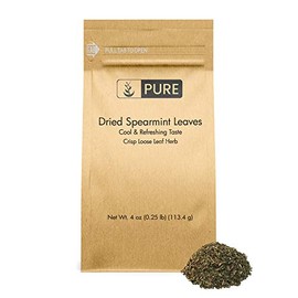 Dried Spearmint Leaves (4 oz) Fresh & Full of Flavor, Digestive Aid Loose Leaf, Great for Teas