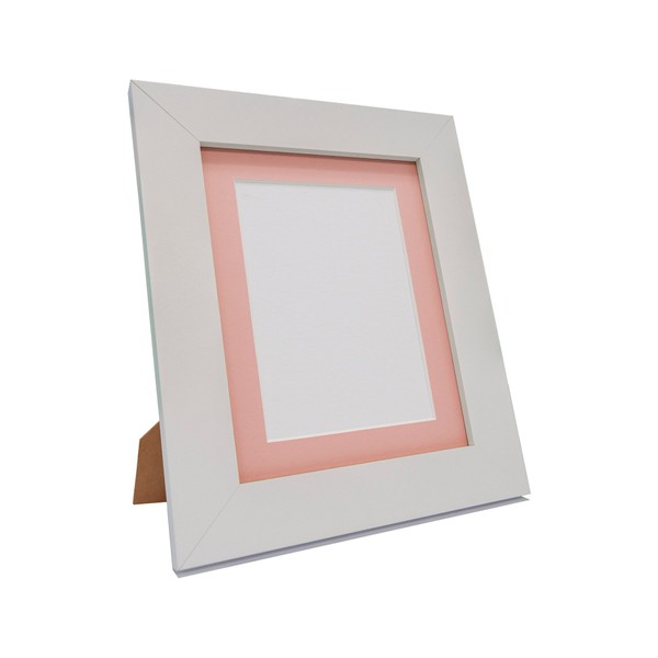 FRAMES BY POST Metro White Picture Photo Frame with Pink Mount 30" x 24" For Pic Size A2 (Plastic Glass)