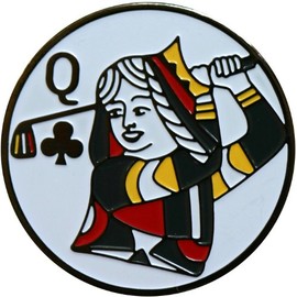 Queen of Clubs Golf Ball Marker and Hat Clip