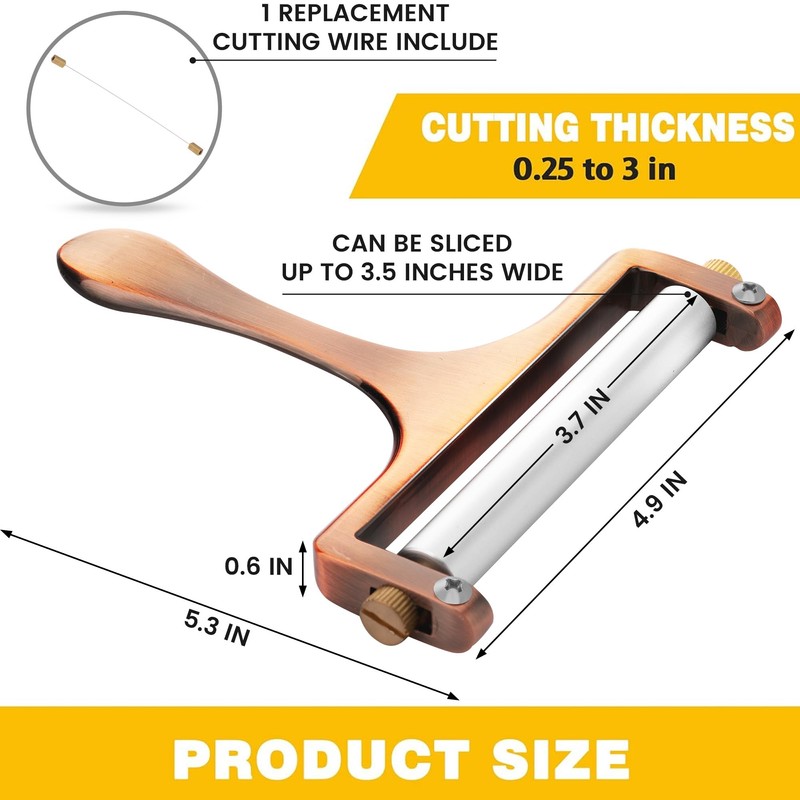 TOPULORS Cheese Slicer - Cheese Cutter - Stainless Steel Wire