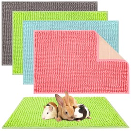 Barydat 4 Pcs Guinea Pig Cage Liner Guinea Pig Mats Guinea Pig Bedding Washable Pee Pads Reusable Pet Training Pad Animal Sleeping Bedding Mat for Rabbit Chinchilla(Classic Color,24 x 47 Inch)