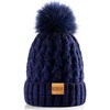REDESS Women Winter Pompom Beanie Hat Fleece Lined Warm Hats,